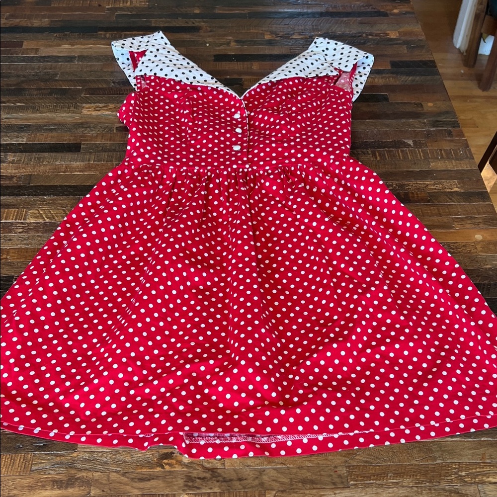 Ixiah Red and White Polka Dot Mini Dress
